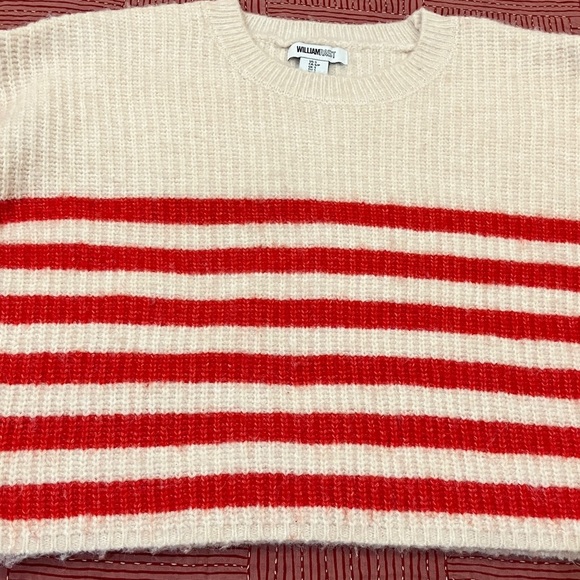 William Rast women’s small Cream with red stripes chunky Knit WOOL blend Sweater - Picture 12 of 13